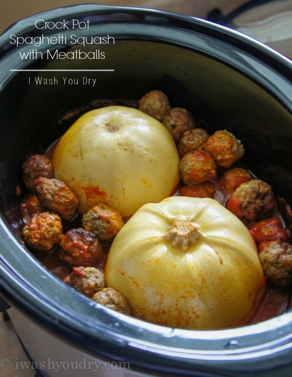 Slow Cooker Spaghetti Squash with Meatballs {I Wash...You Dry}