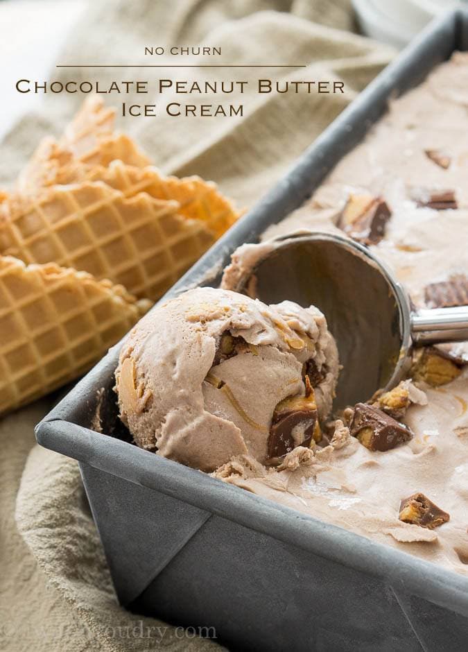 No Churn Chocolate Peanut Butter Ice Cream {I Wash...You Dry}