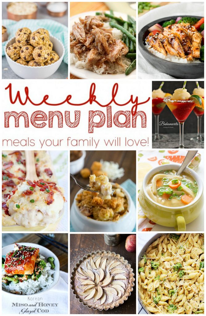 Weekly Meal Plan Week 10 - 10 great bloggers bringing you a full week of recipes including dinner, sides dishes, and desserts!