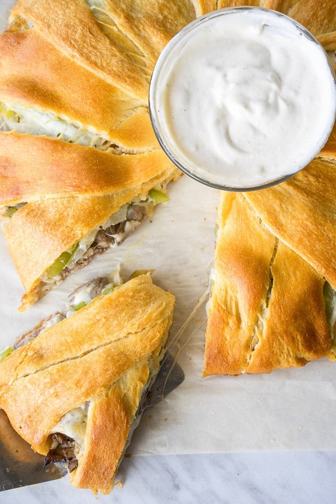 Philly Cheesesteak Crescent Ring {I Wash...You Dry}