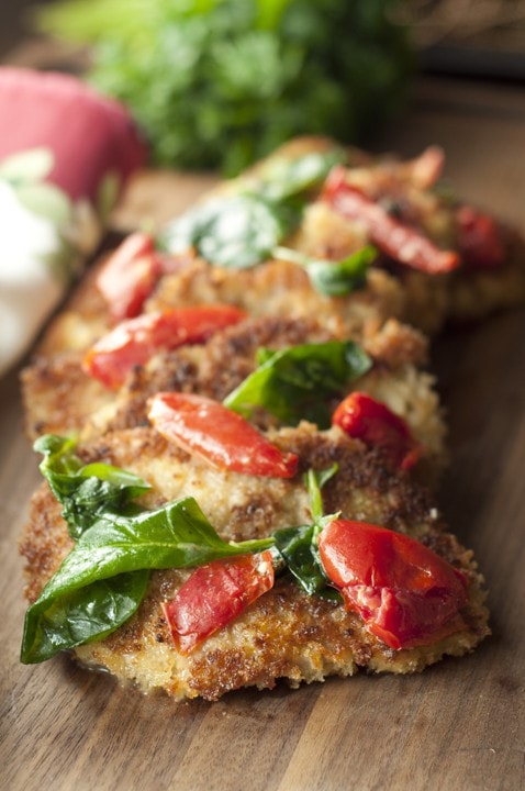 Italian Pork Cutlet Florentine {Wishes and Dishes}