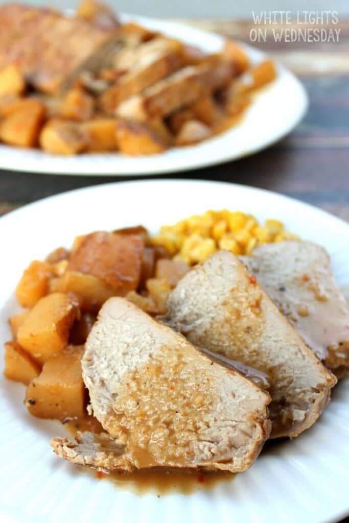 Balsamic & Red Pepper Crock Pot Pork Tenderloin {White Lights on Wednesday}