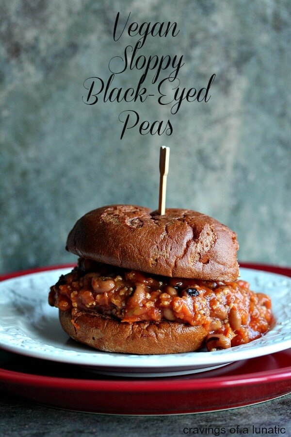 Vegan Sloppy Black Eyed Peas on a plate.