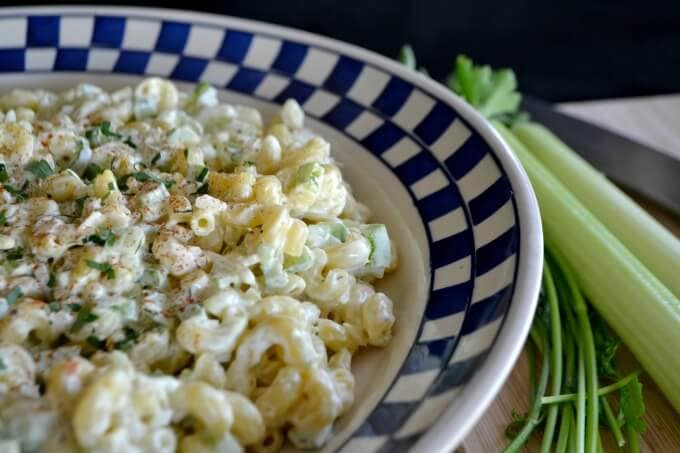 Basic Macaroni Salad in a bowl.