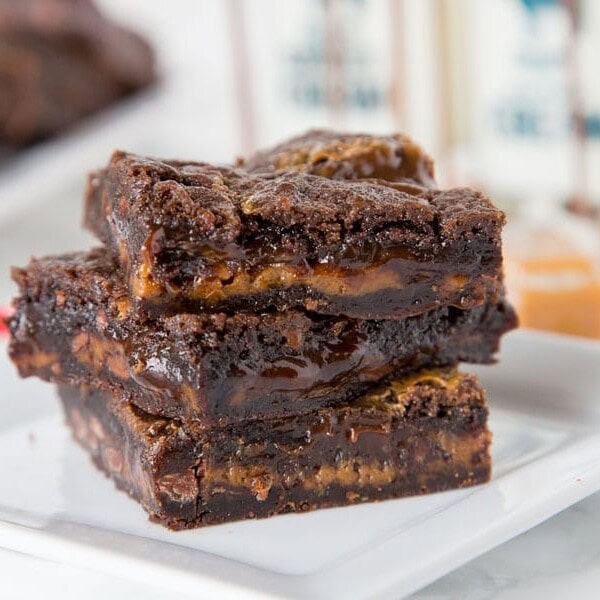 Caramel Layer Bars - rich and chocolate brownie filled with chocolate chips and gooey caramel. You will not be able to stay away from them!