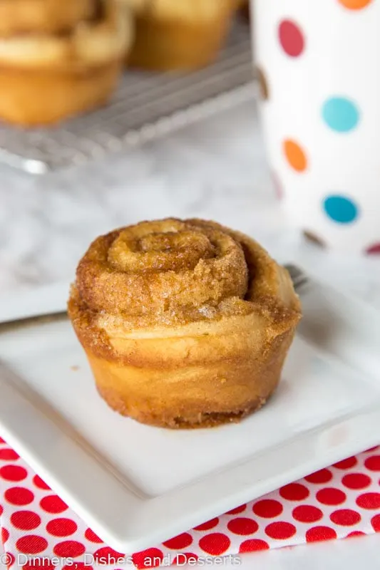 cinnamon roll muffin on a plate