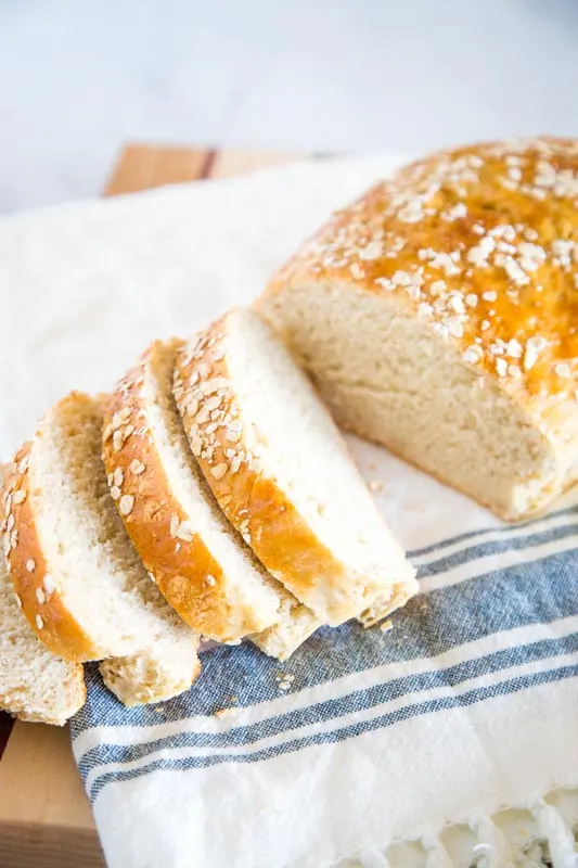 Soft and tender homemade bread with oats and honey