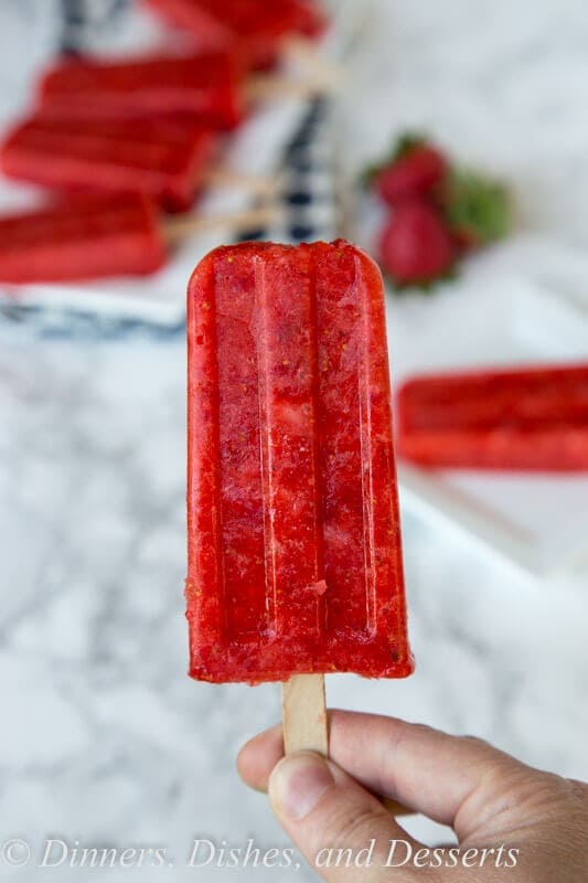 Strawberry Popsicles - use fresh strawberries to make super easy and delicious popsicles to enjoy all summer long.