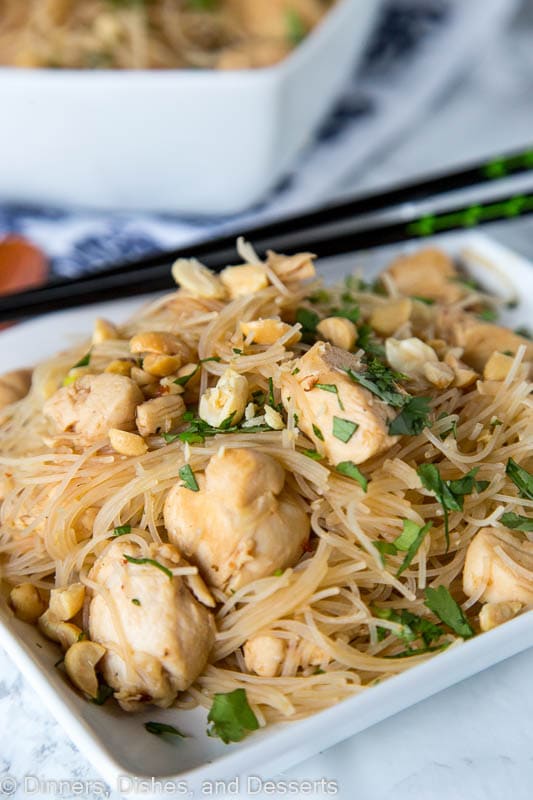 Spicy Asian Noodles with Chicken - a quick and easy Asian Noodle stir fry made with pantry ingredients you can have on the table in minutes!