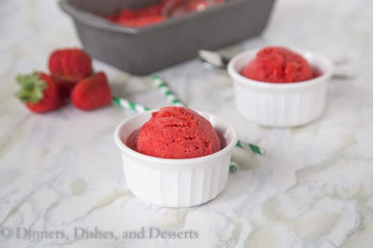 Strawberry Sorbet {Dinners, Dishes, and Desserts}