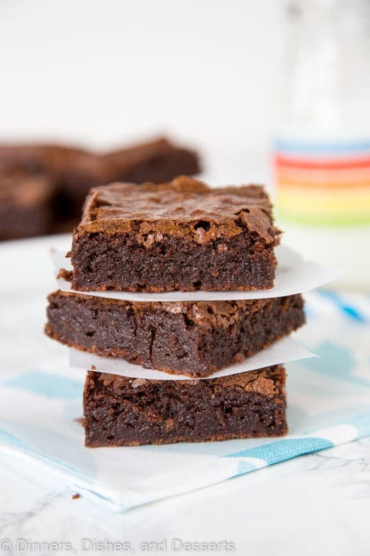 brownies stacked on a table