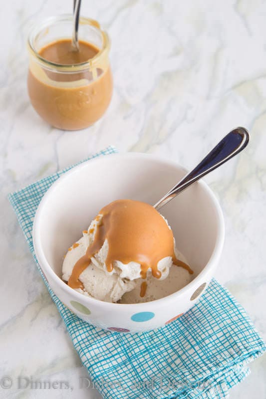 Peanut Butter Magic Shell - Ditch the store bought magic shell for your ice cream, and make your own peanut butter magic shell at home. Just 2 ingredients, and a couple minutes!