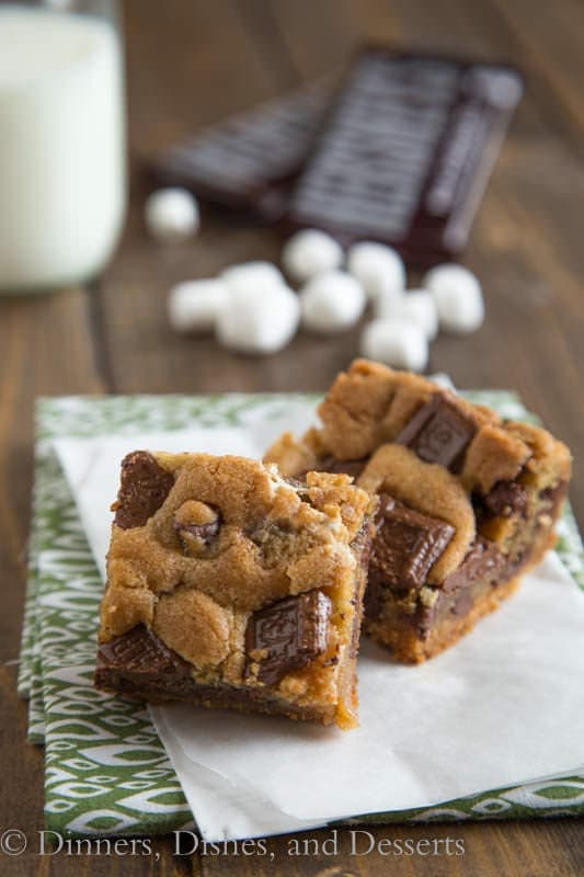 S'mores Cookie Bars {Dinners, Dishes, and Desserts} - 19+ of the BEST Summer Potluck Recipes Roundup