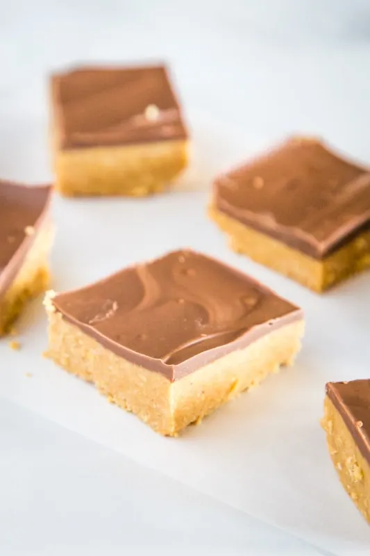 No Bake peanut butter and chocolate bars