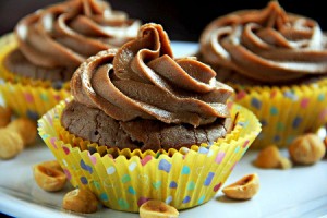 Nutella Cupcakes on white plate