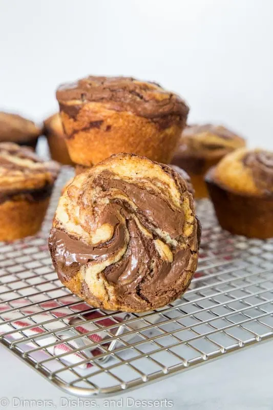 Stacked nutella muffins