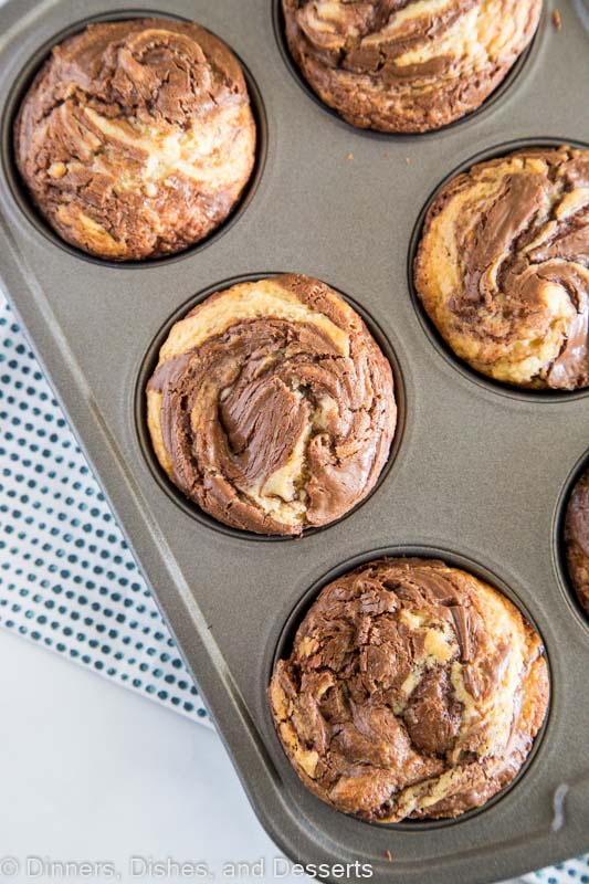Nutella muffins in muffin tin