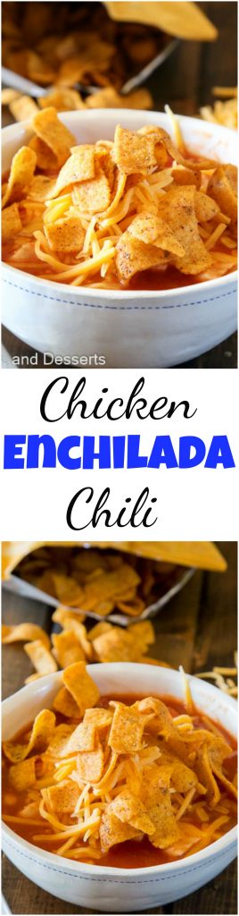 Chicken Enchilada Chili - a favorite mexican dinner gets turned into a 20 minute warm and comforting chili!  Great for any night of the week.