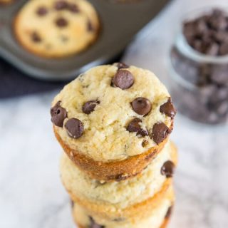 Chocolate Chip Muffins - Light and fluffy muffins with lots of chocolate chips. Great to make and stash in the freezer for quick mornings.
