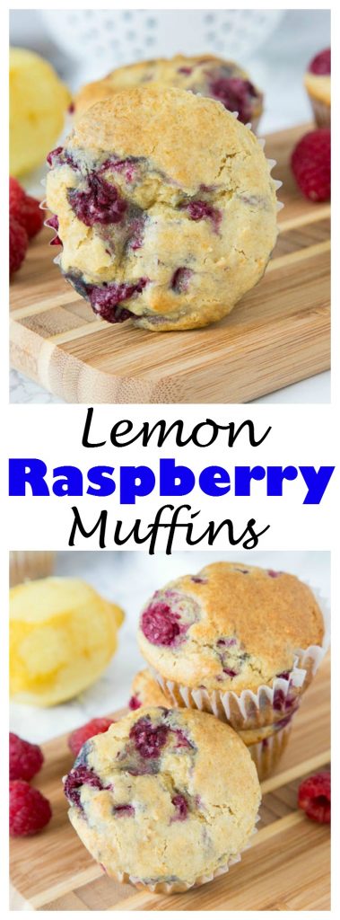Lemon Raspberry Muffins - lots of bright lemon flavor and fresh raspberries for a tender and delicious muffin.