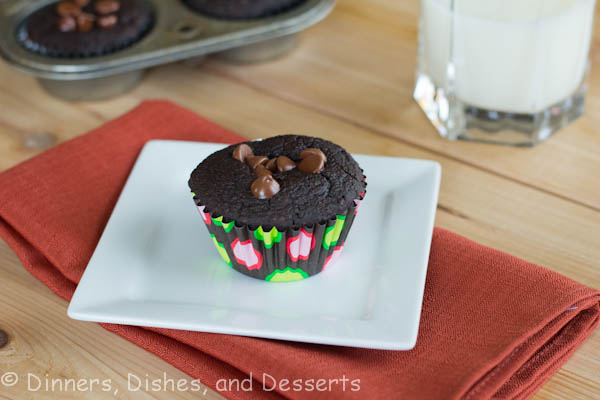 Triple Chocolate Muffins - Rich, tender chocolate muffins that are secretly healthy for you! You can have your cake and eat it too!