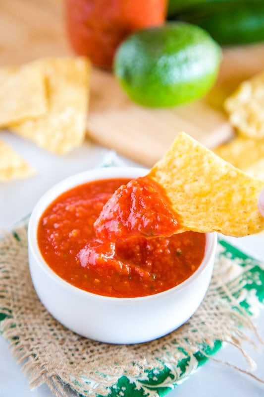 Homemade salsa is so easy to make at home. This Chili's copycat salsa is a must make