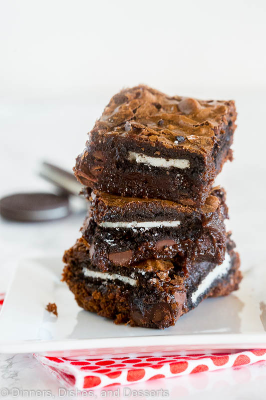 Fudgy homemade oreo brownies