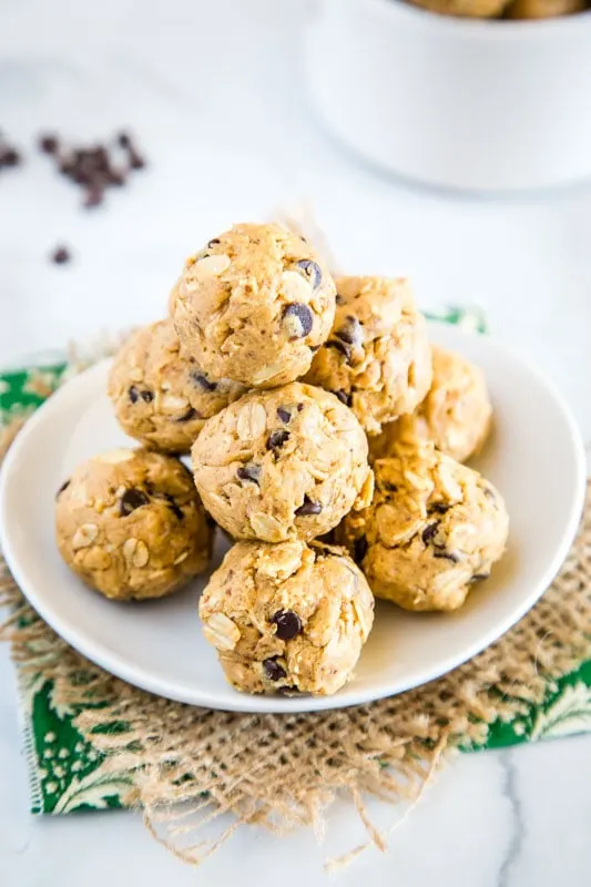 Homemade energy ball are a great snack to have in the fridge - peanut butter, oats, honey, and even chocolate