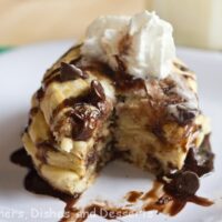 chocolate chip cookie pancakes on a plate