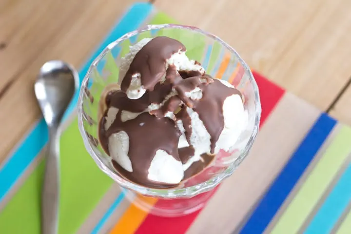 nutella magic shell in a cup