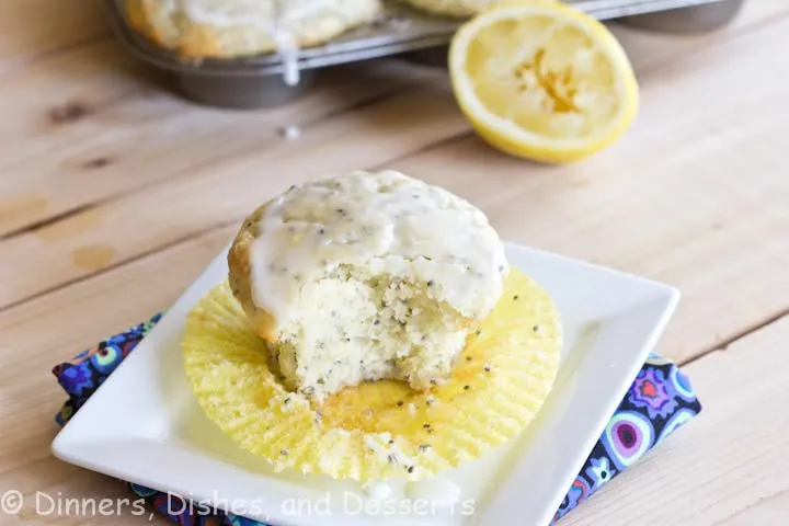 lemon chia seed muffins on a cup