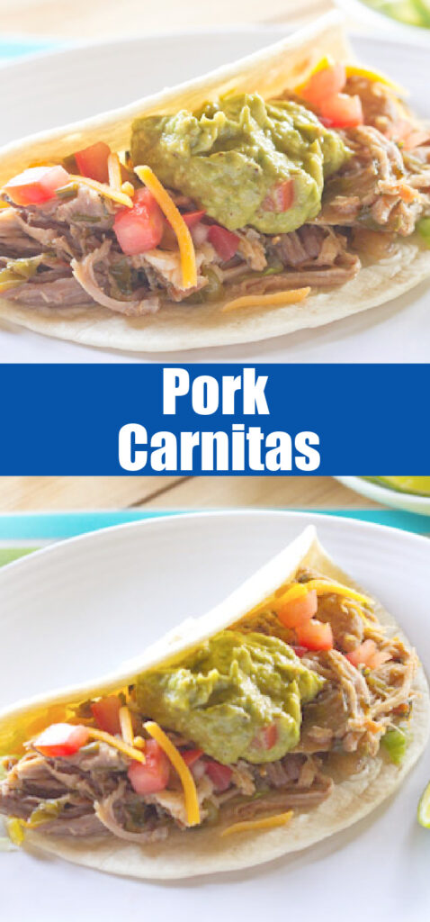 close up pork carnitas for pinterest
