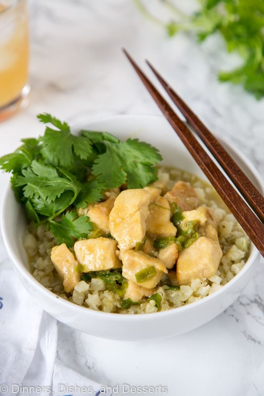 Thai Green Curry Chicken - a green curry chicken with lots of Thai flavor. You can make it in minutes any night of the week! And with ingredients you can find at your local grocery store.