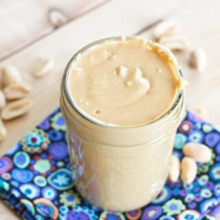 homemade peanut butter in a jar