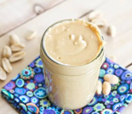 homemade peanut butter in a jar