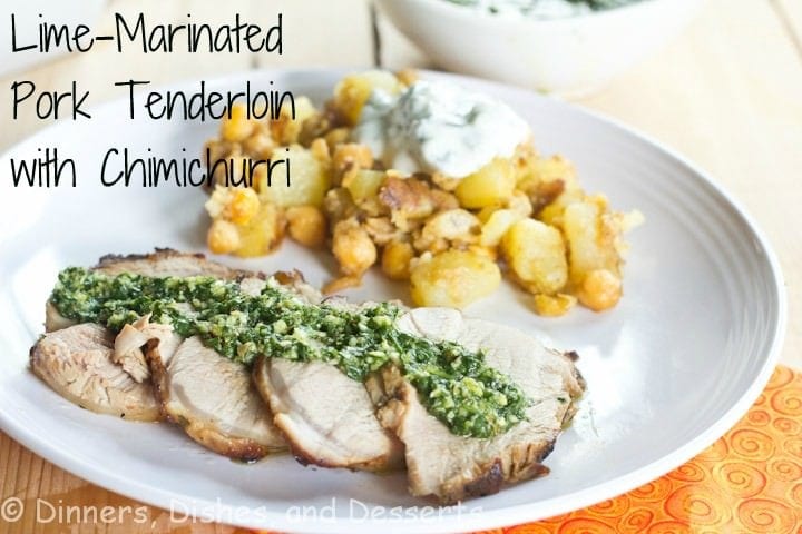 lime marinated pork tenderloin with chimichurri