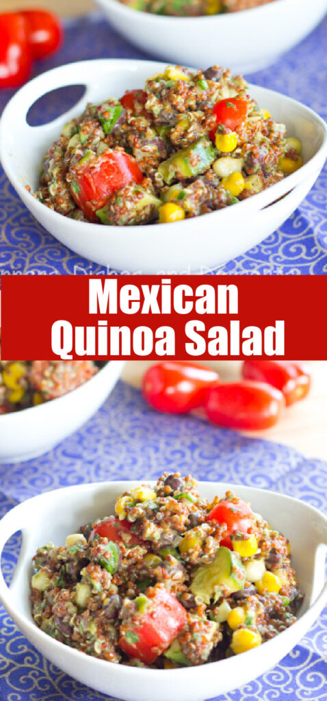 close up mexican quinoa salad