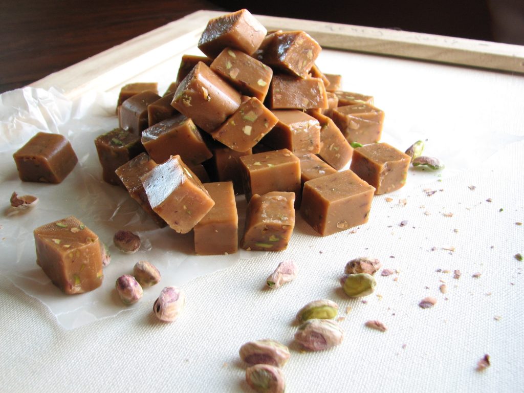 pistachio and rosemary caramels