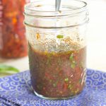 sun dried tomato and basil vinaigrette in a jar