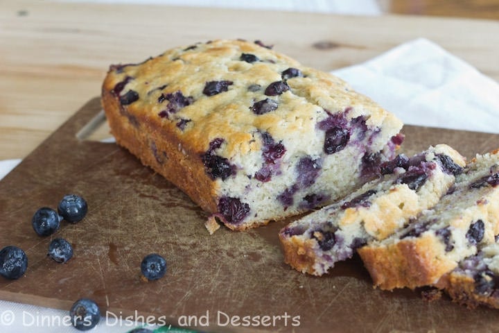 A tender and moist banana bread full of blueberries. Use fresh or frozen to make this any time of year!