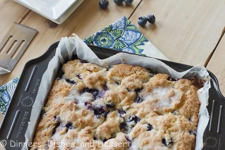 blueberry breakfast cake in a pan