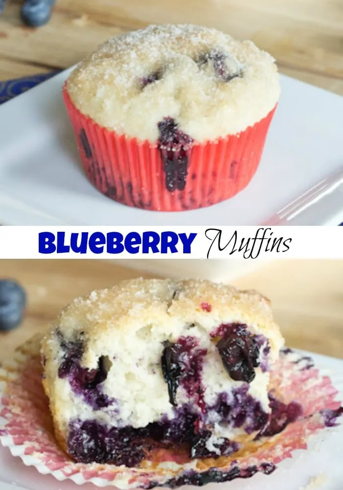 Blueberry muffins collage