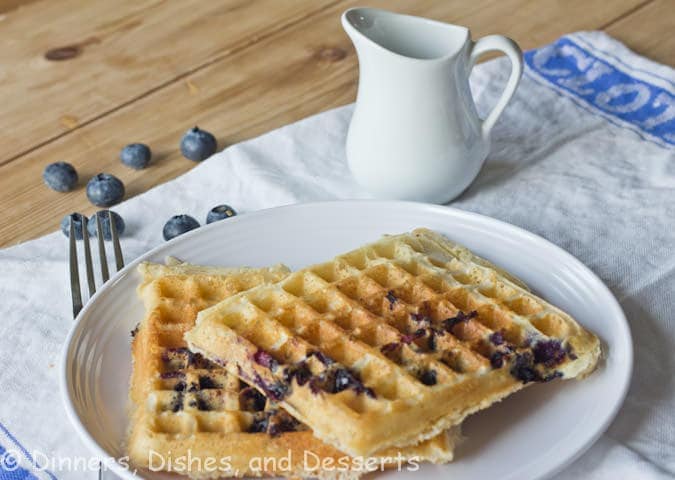 blueberry waffles with blueberry sauce