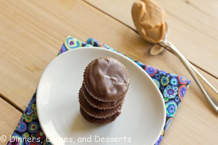 healthy peanut butter cups on a plate