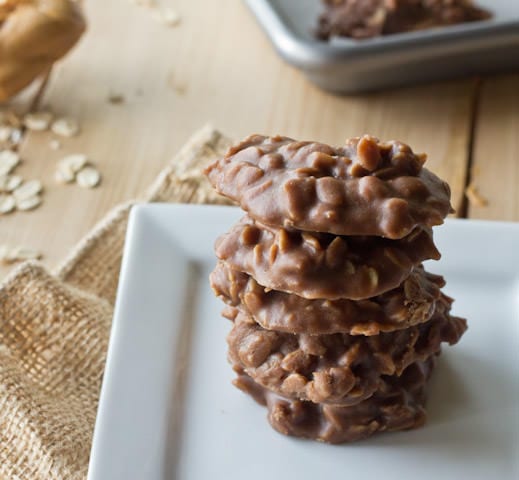 no bake cookies on a plate