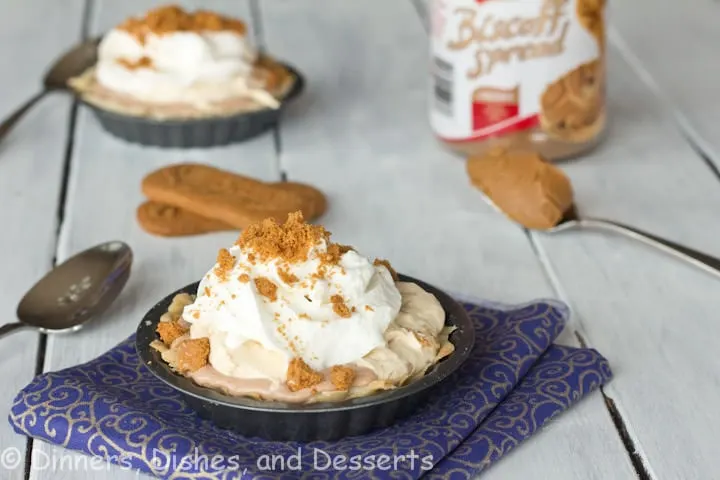 biscoff mousse cream pie on a plate