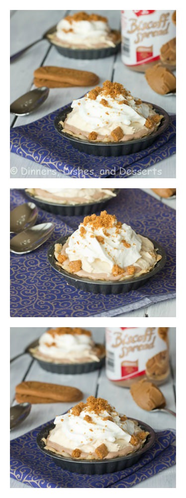 Biscoff Mousse Cream Pie - a creamy no bake dessert.