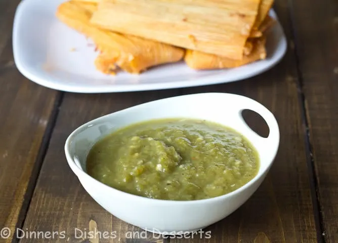 tamales with green chili sauce