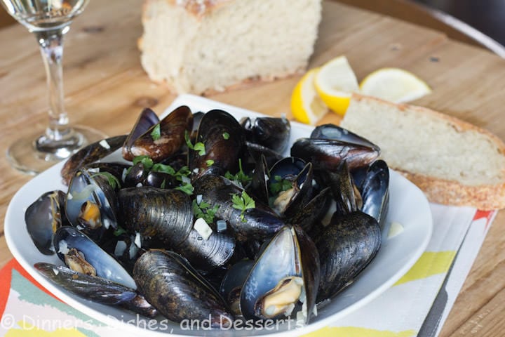 steamed mussels on a plate