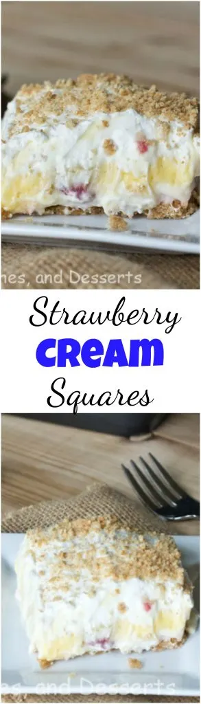 Easy no bake strawberry cream squares